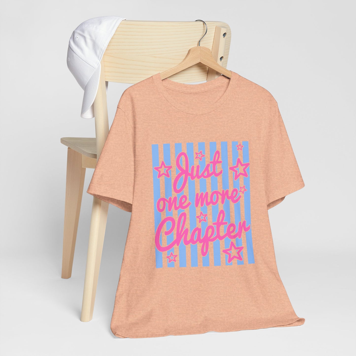 Just One More Chapter Tee — Coquette Blue & Pink Book Lover T-Shirt