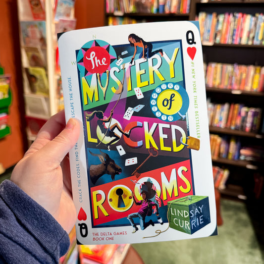 The Mystery of Locked Rooms (The Delta Games, 1) by Lindsay Currie (signed book plate)