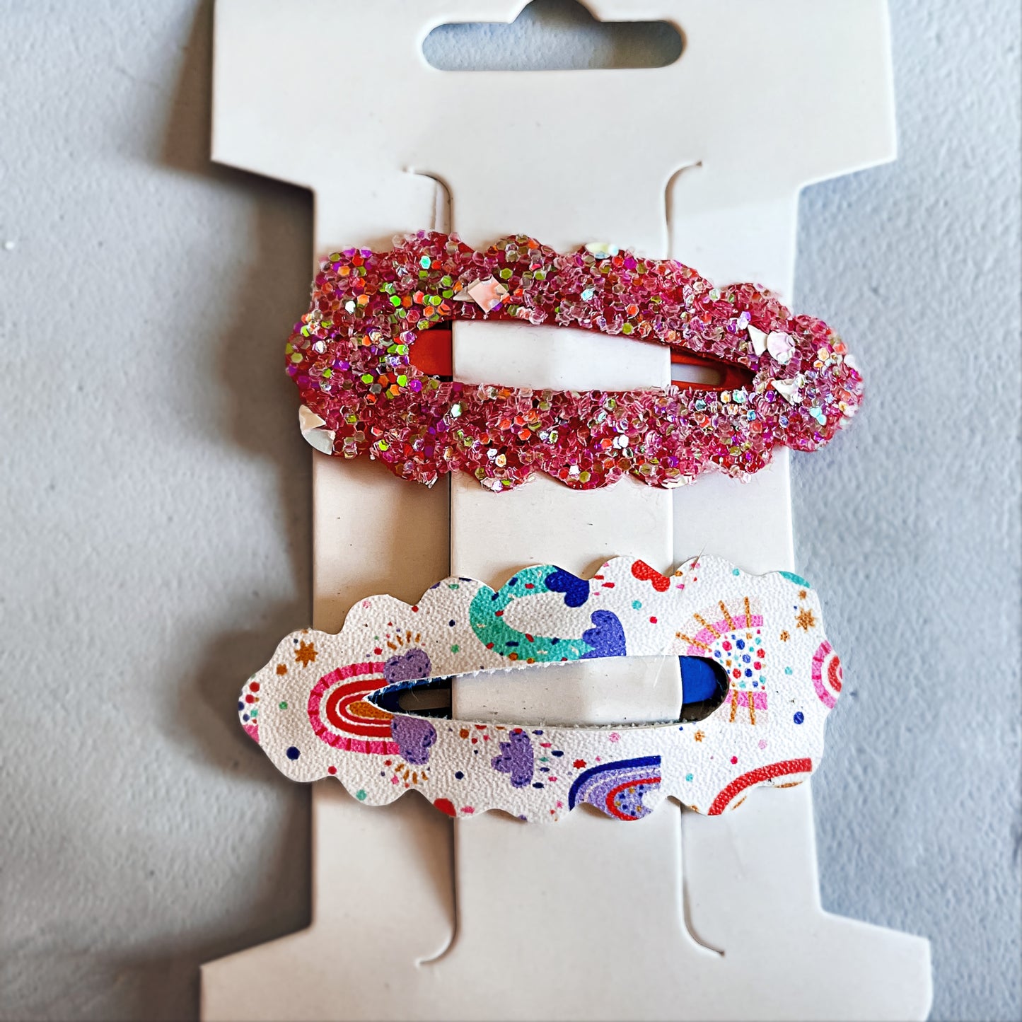 Red Chunky Rainbow Hair Clip Snap Clip Sets | Handmade Hair Accessories | Spring Inspired Hair Clips