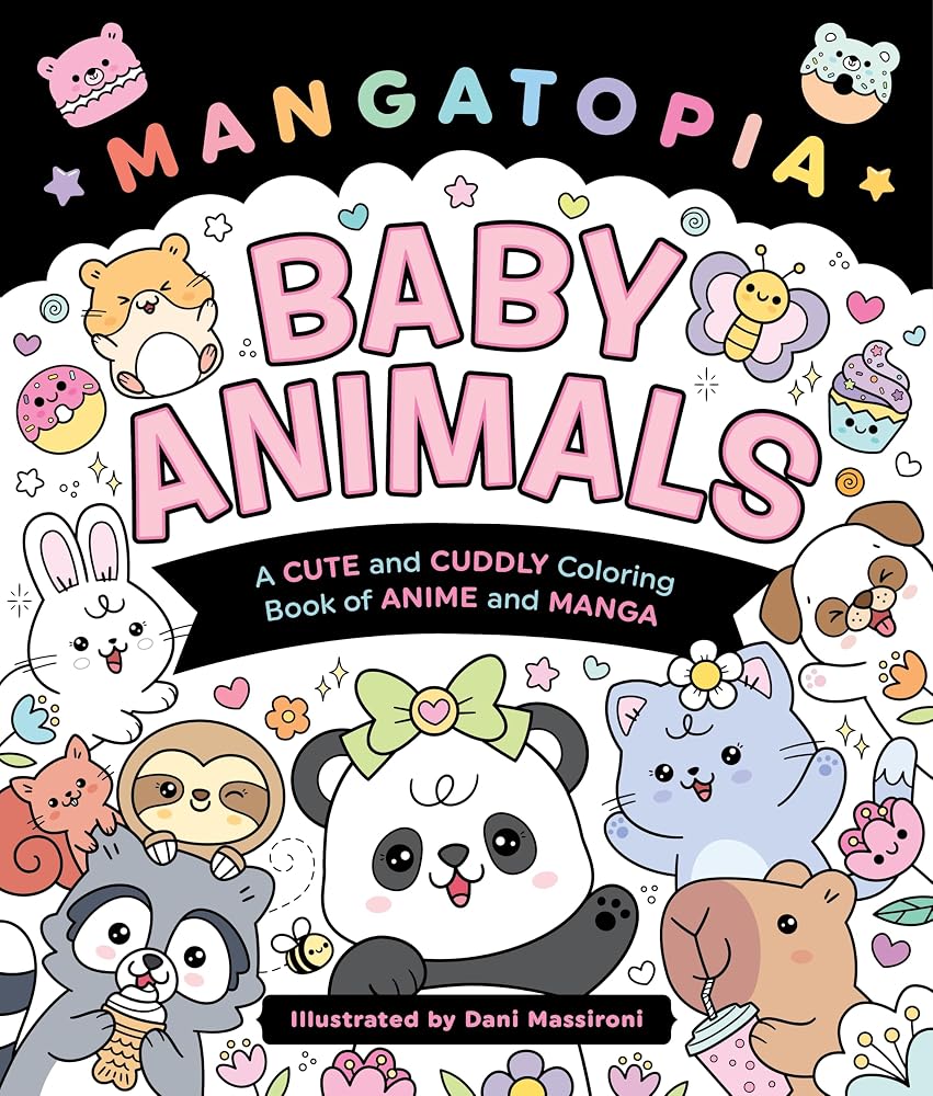 Mangatopia: Baby Animals: A Cute and Cuddly Coloring Book cover image