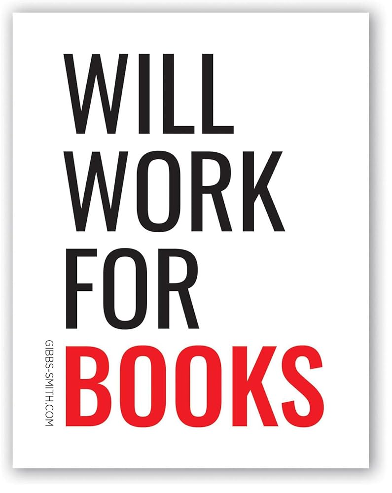 Will Work for Books Sticker (Pack of 6) cover image