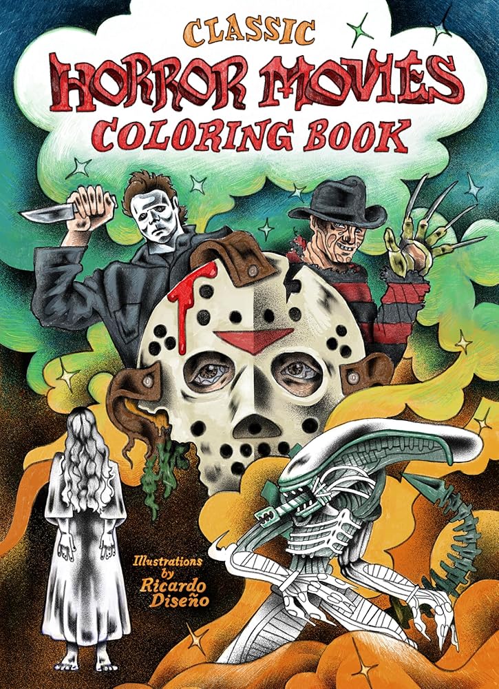 Classic Horror Movies Coloring Book cover image