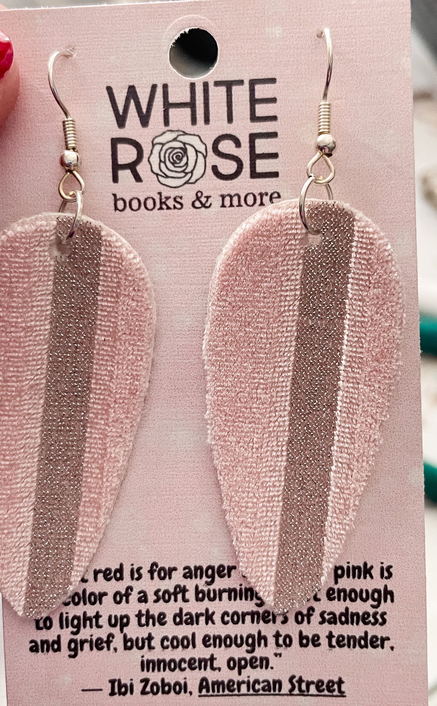 Pink Velvet Earrings | Faux Leather Earrings