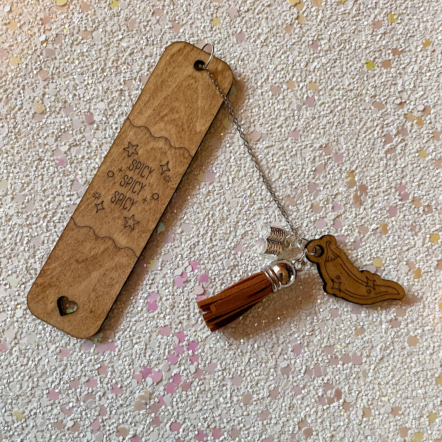 Spicy Spicy Spicy NSFW Wooden Bookmark