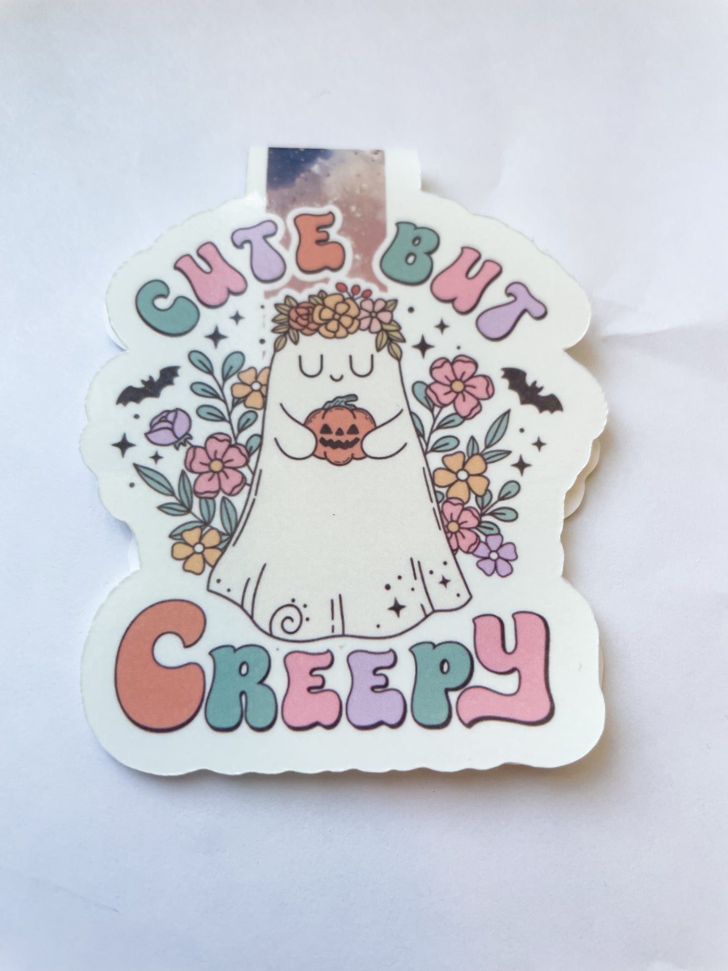Cute but Creepy Cute Ghost Magnetic Bookmark