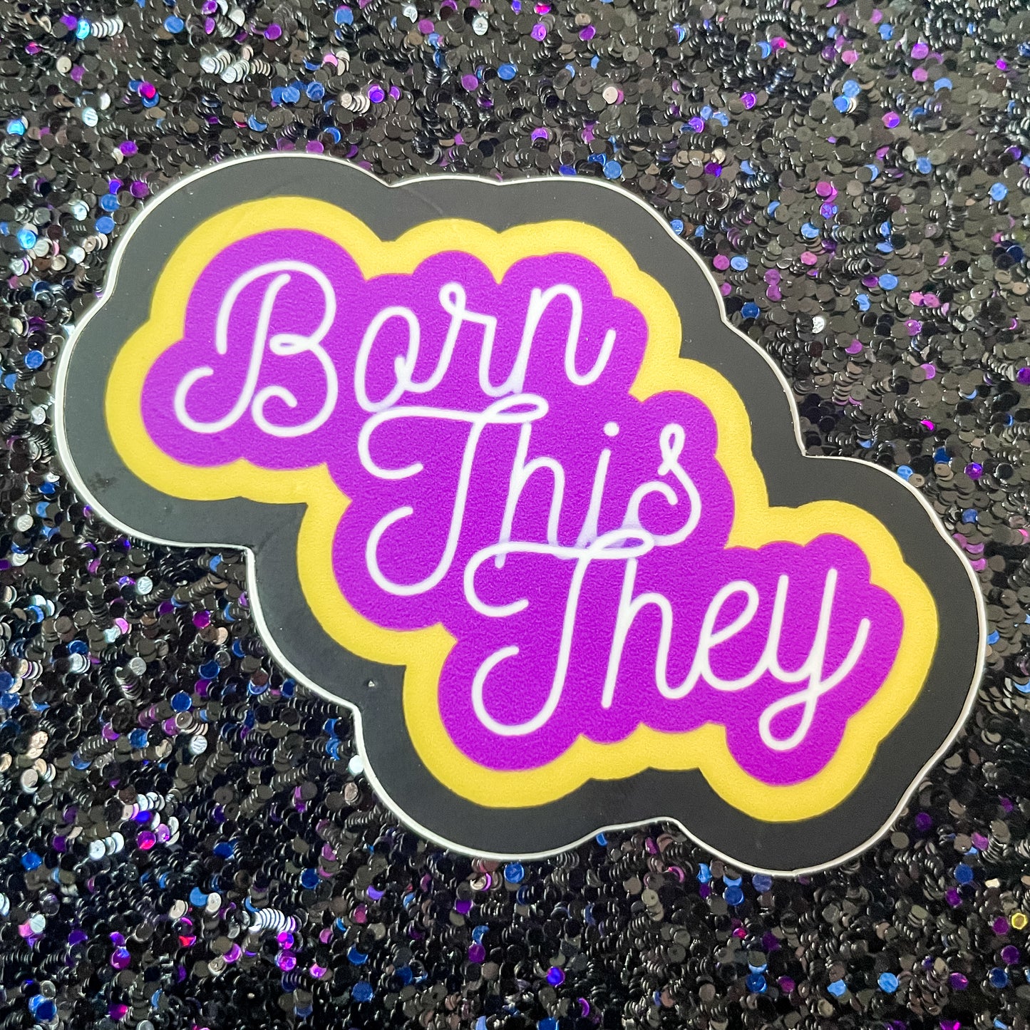 Born This They Non-Binary Waterproof and Weatherproof Vinyl Sticker