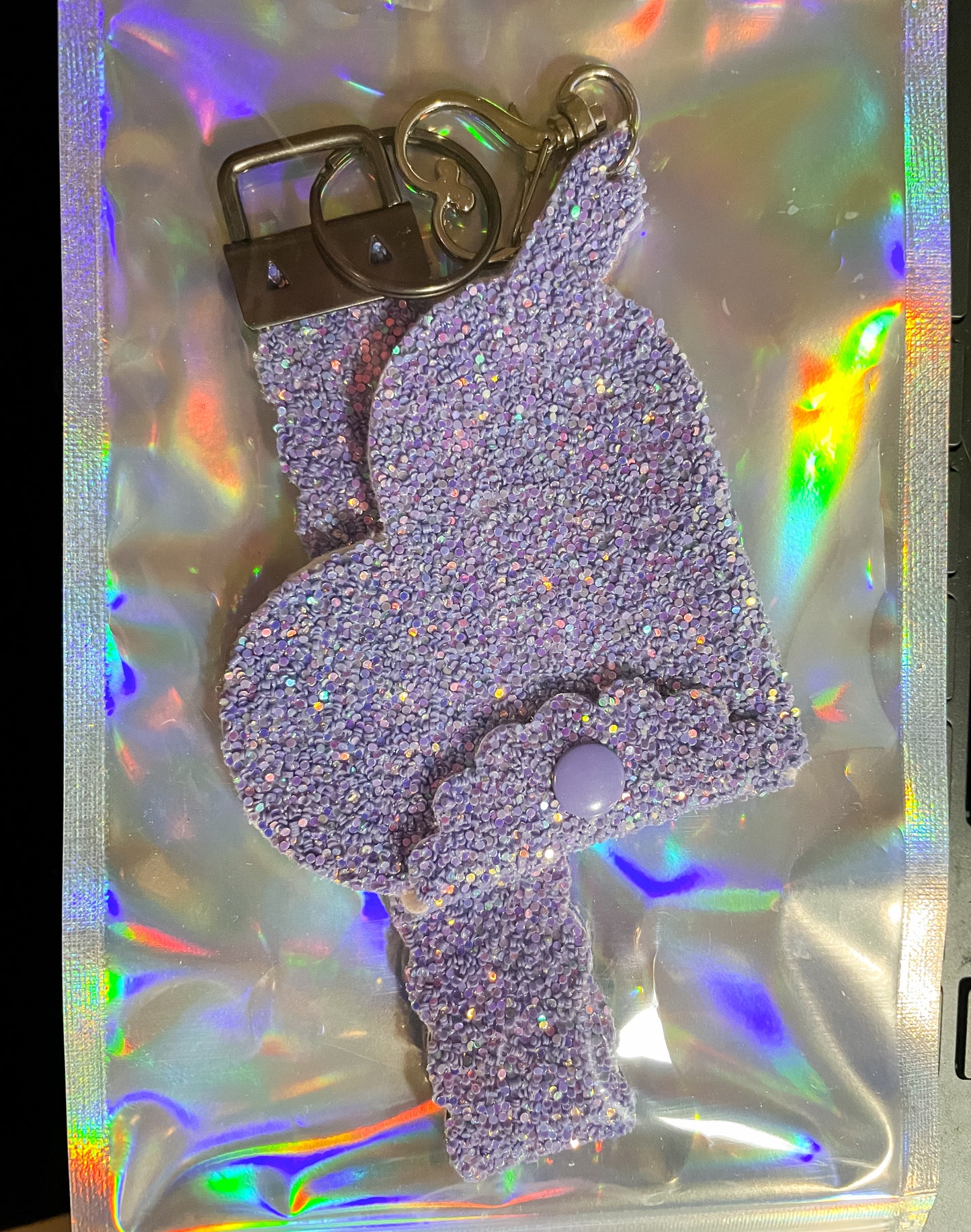 Valentine's Wristlet and Heart Coin Pouch Heart Purple Glitter Canvas Print | Keychain Wristlets | Plain Keychain Wristlet | Quarter Pouch Keychain | Coin Purse