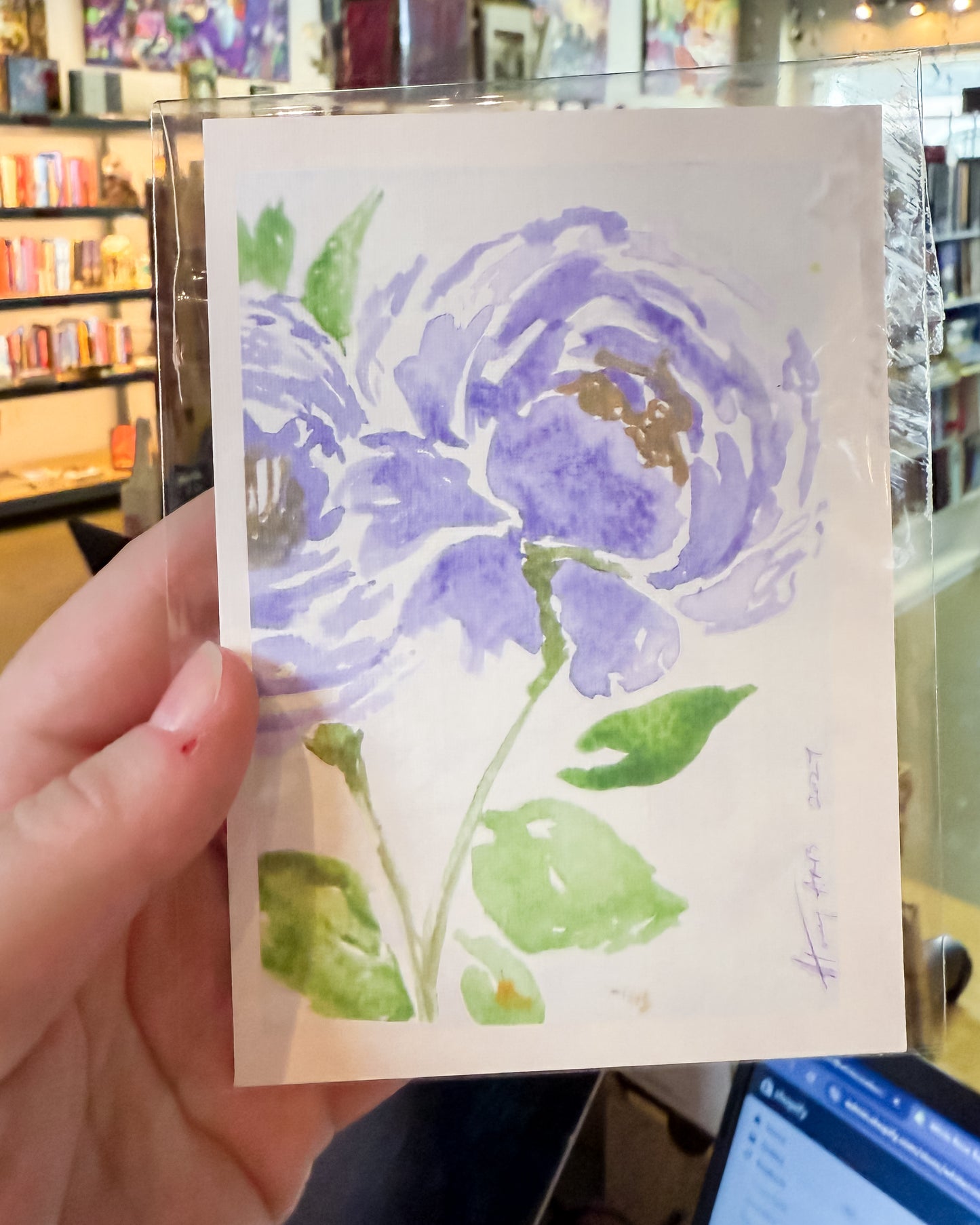 Honey Arts Studio: Floral Mini Art Prints: Purple Flowers