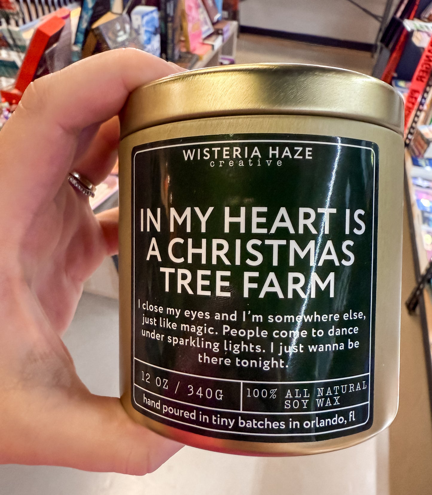 Wisteria Haze: In My Heart is a Christmas Tree Farm 12 Oz Candle
