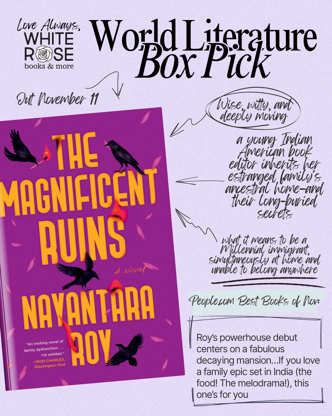 World Literature Subscription Box: November Selection: The Magnificent Ruins by Nayantara Roy