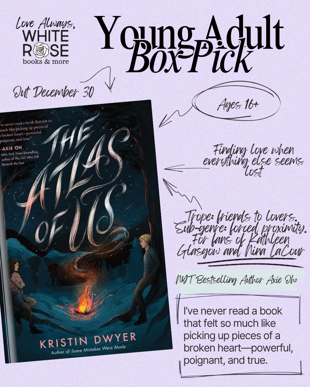 Young Adult Book Subscription Box: December Selection: The Atlas of Us by Kristin Dwyer