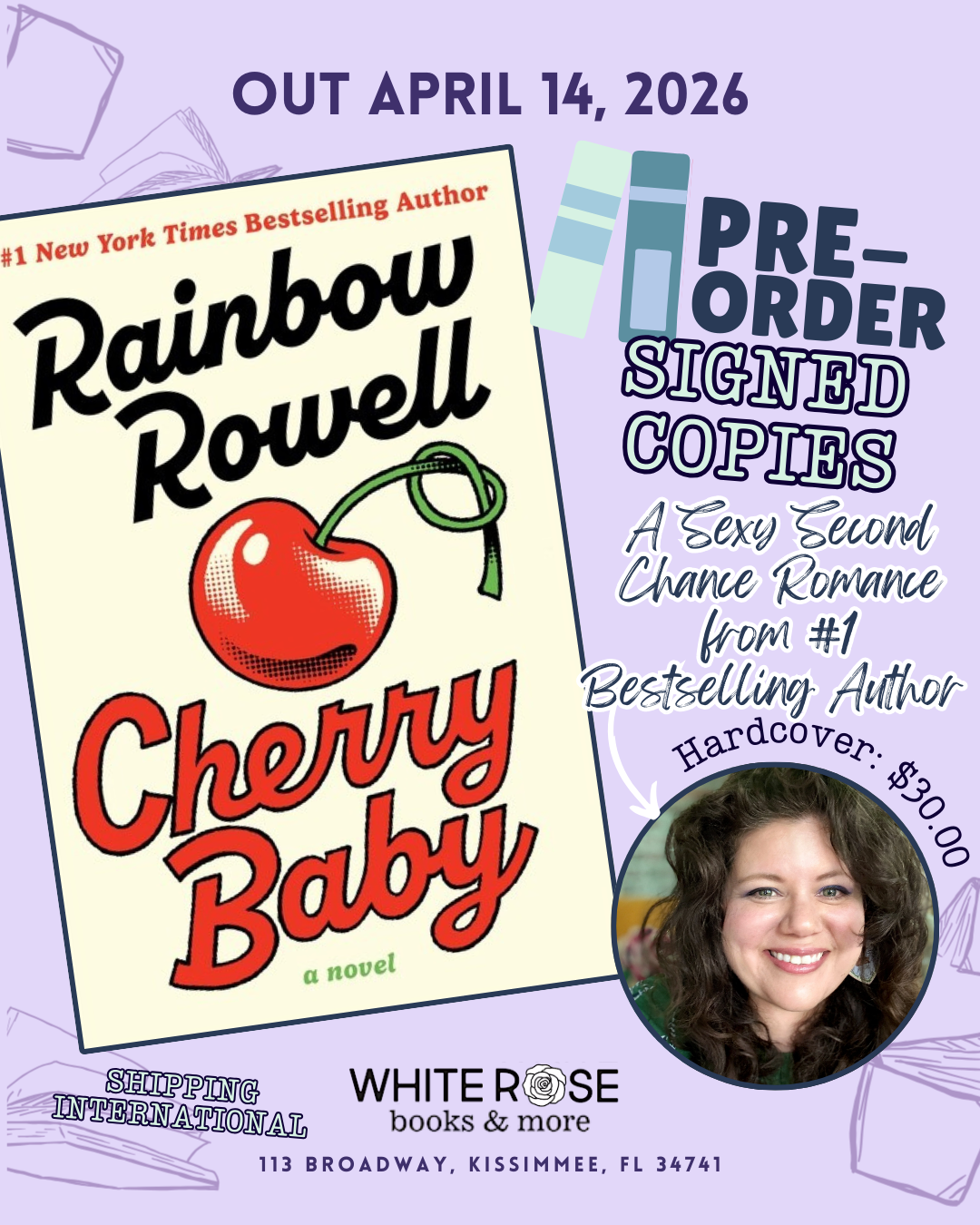Pre-Order : Cherry Baby: A Novel by Rainbow Rowell (SIGNED)