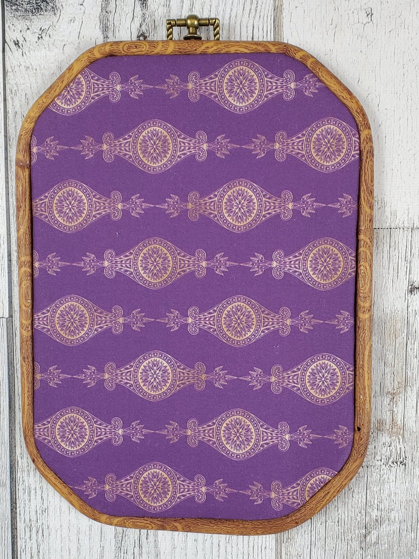Deco/Roaring 20's Pin Hoop - Purple and Gold Pattern - bibliophileprints