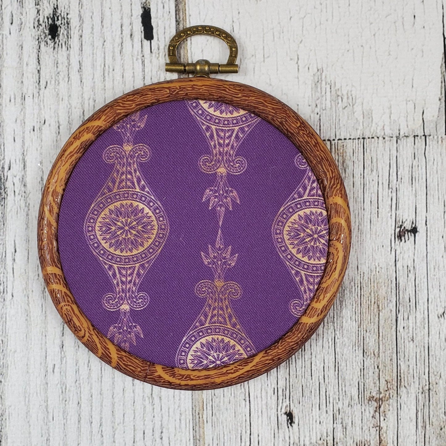 Deco/Roaring 20's Pin Hoop - Purple and Gold Pattern - bibliophileprints