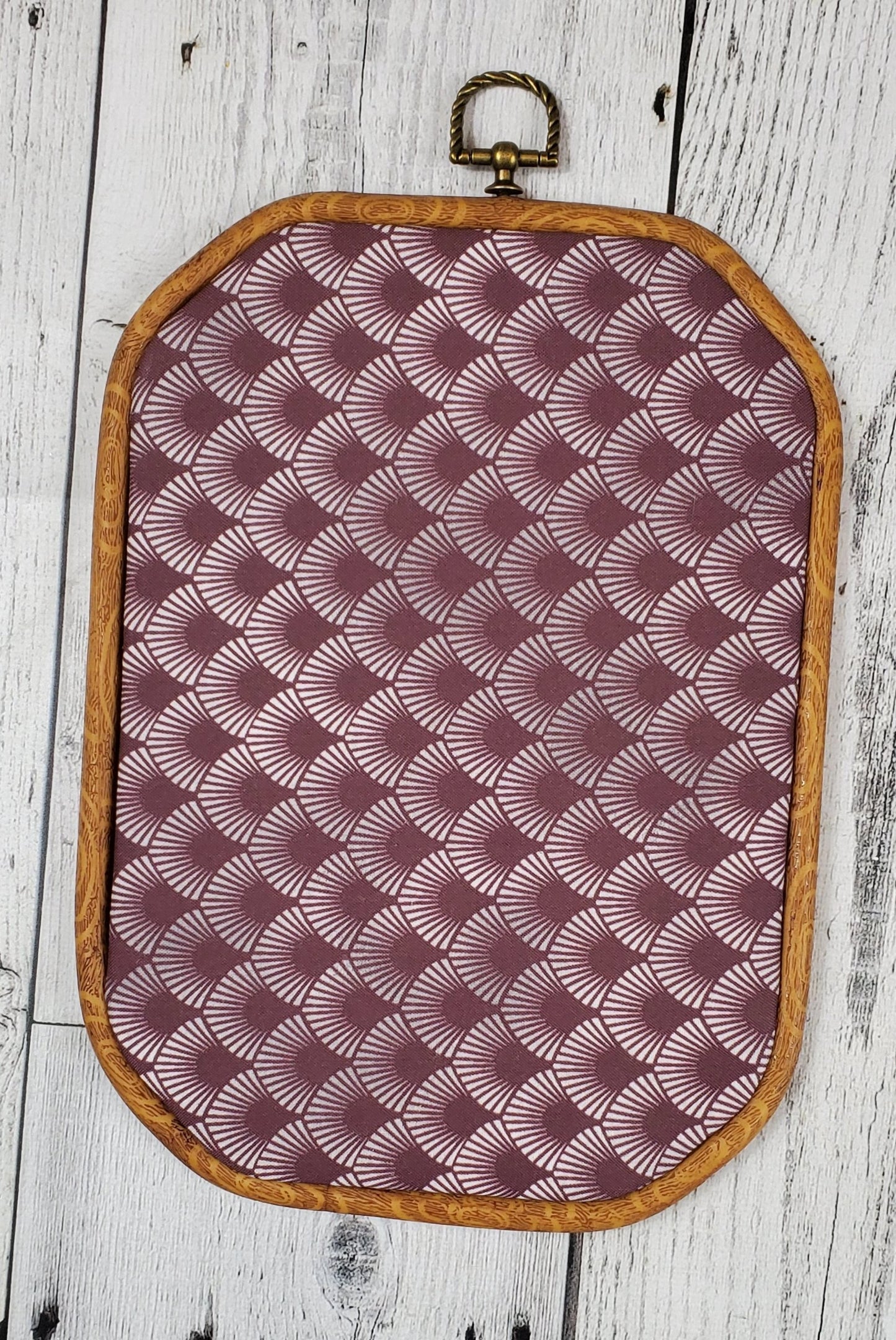 Deco/Roaring 20's Pin Hoop - Maroon and Silver Pattern - bibliophileprints