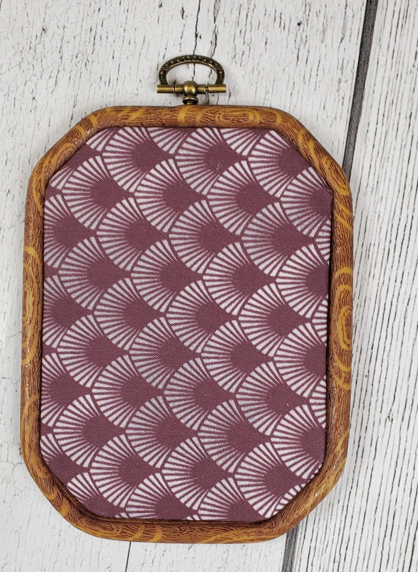 Deco/Roaring 20's Pin Hoop - Maroon and Silver Pattern - bibliophileprints