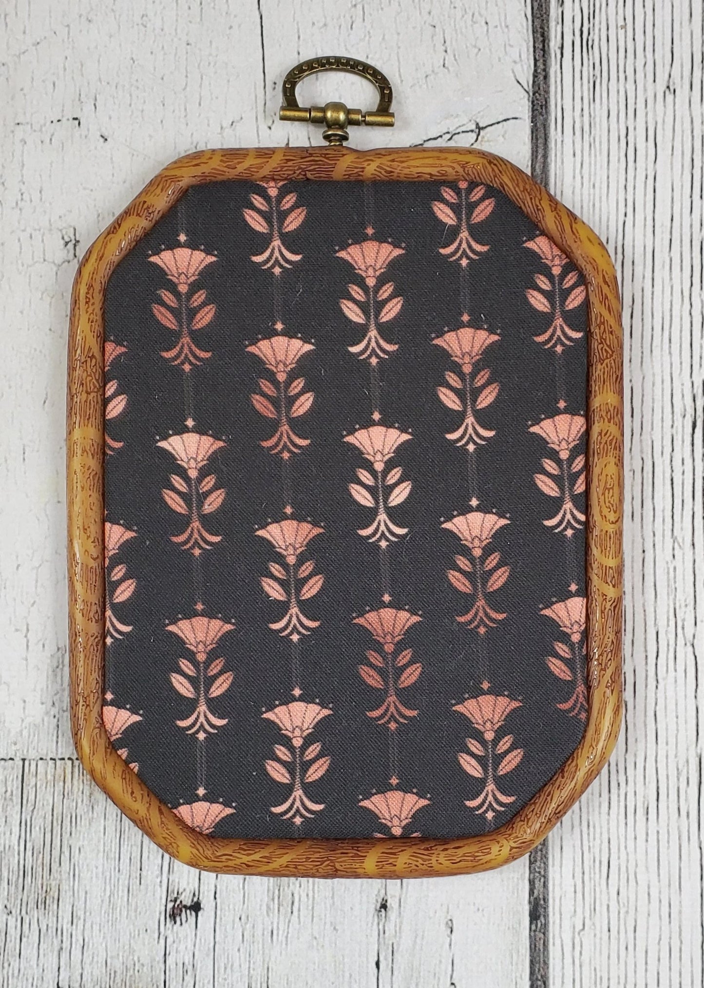 Deco/Roaring 20's Pin Hoop - Black and Rose Gold Pattern - bibliophileprints