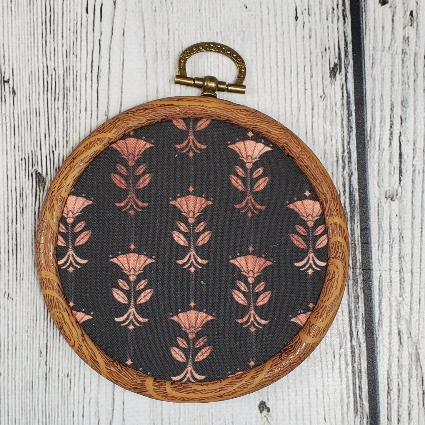 Deco/Roaring 20's Pin Hoop - Black and Rose Gold Pattern - bibliophileprints