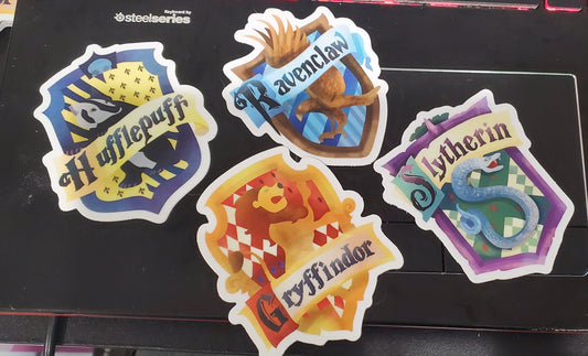 Hogwarts House Stickers  - Vinyl Sticker - bibliophileprints