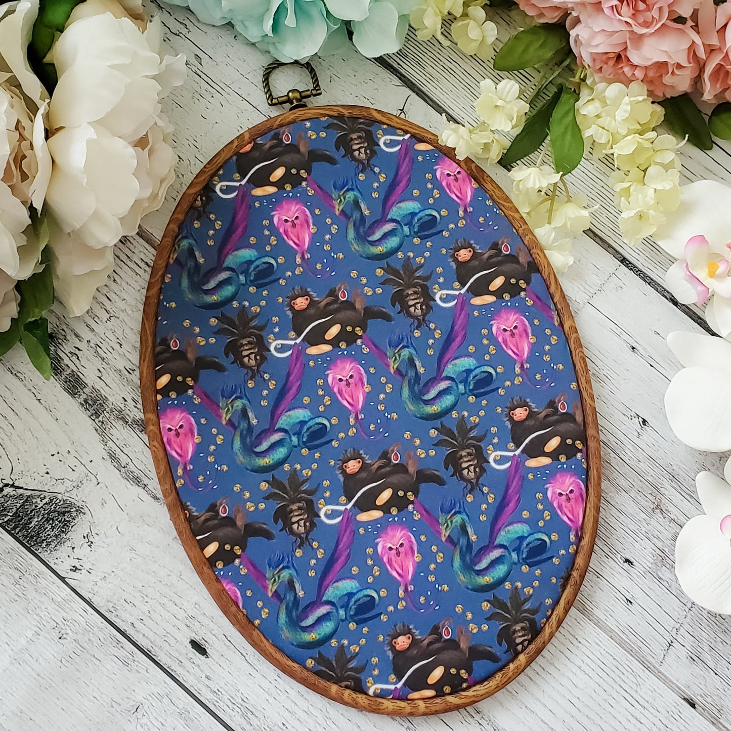 Fantastic Beasts - Navy Pin Hoops - bibliophileprints