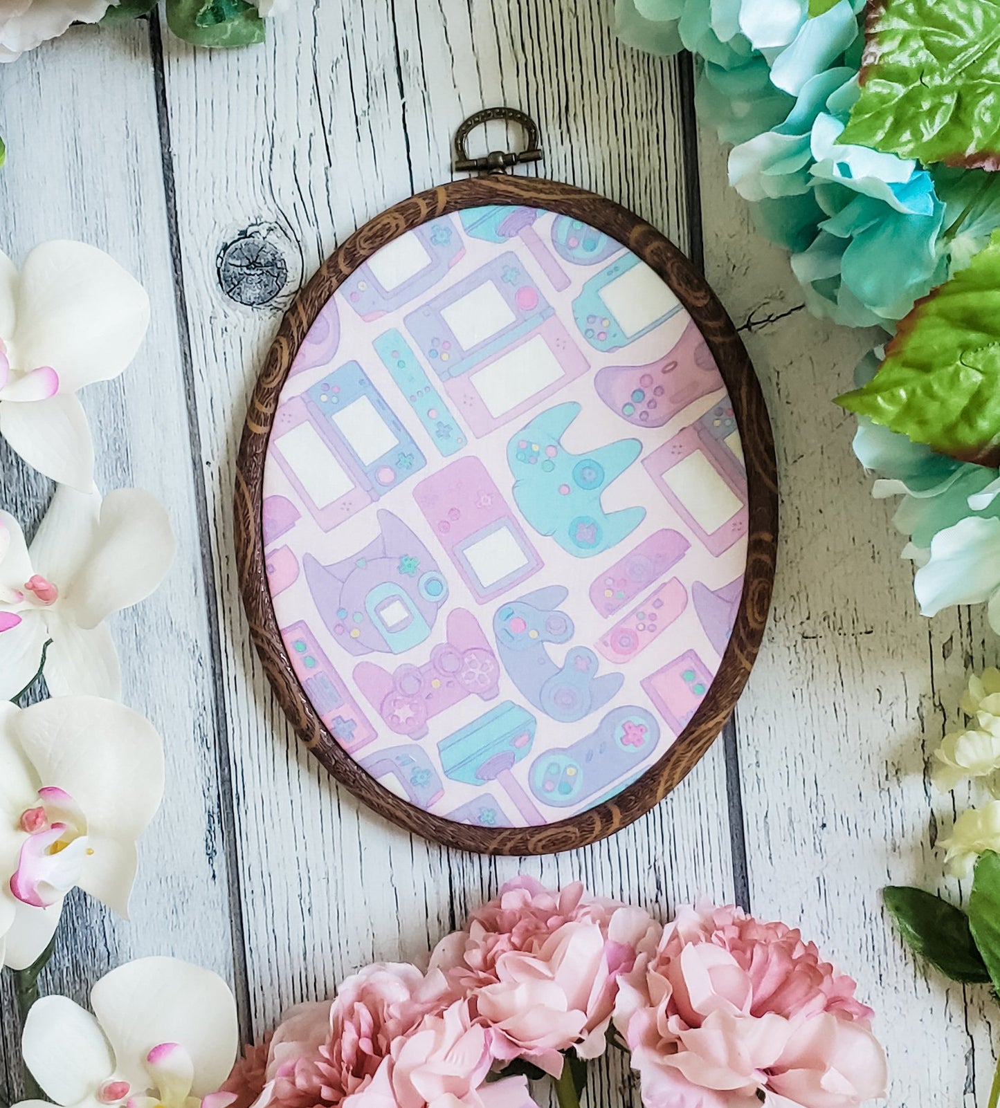 Pink Gamer Girl Pin Hoops - bibliophileprints
