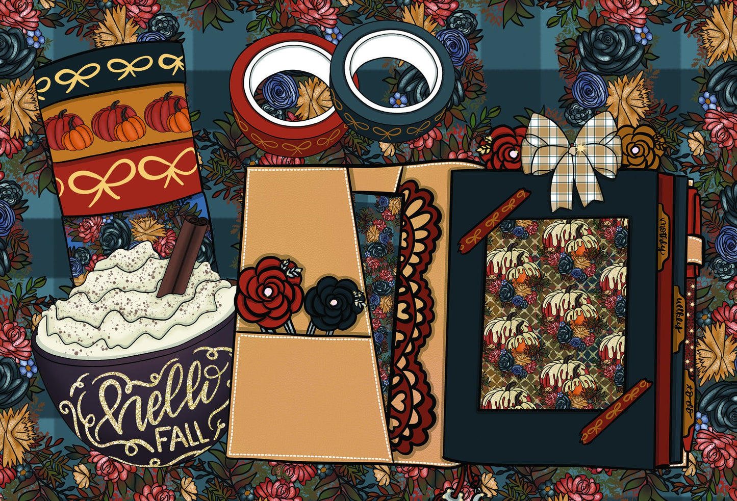 Autumn Planner flatlay 4x6 Print - bibliophileprints