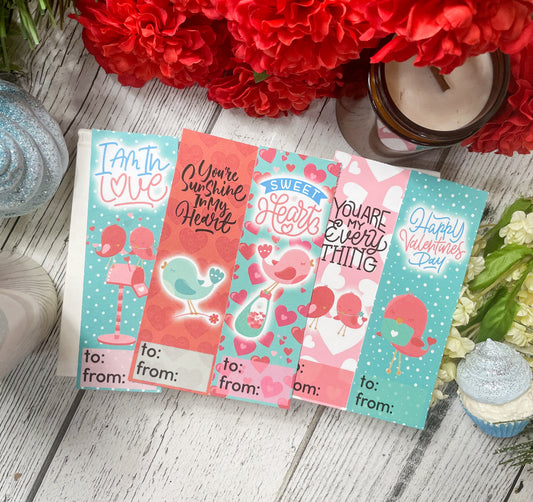 Love Birds Valentine Cards | Valentine Bookmarks