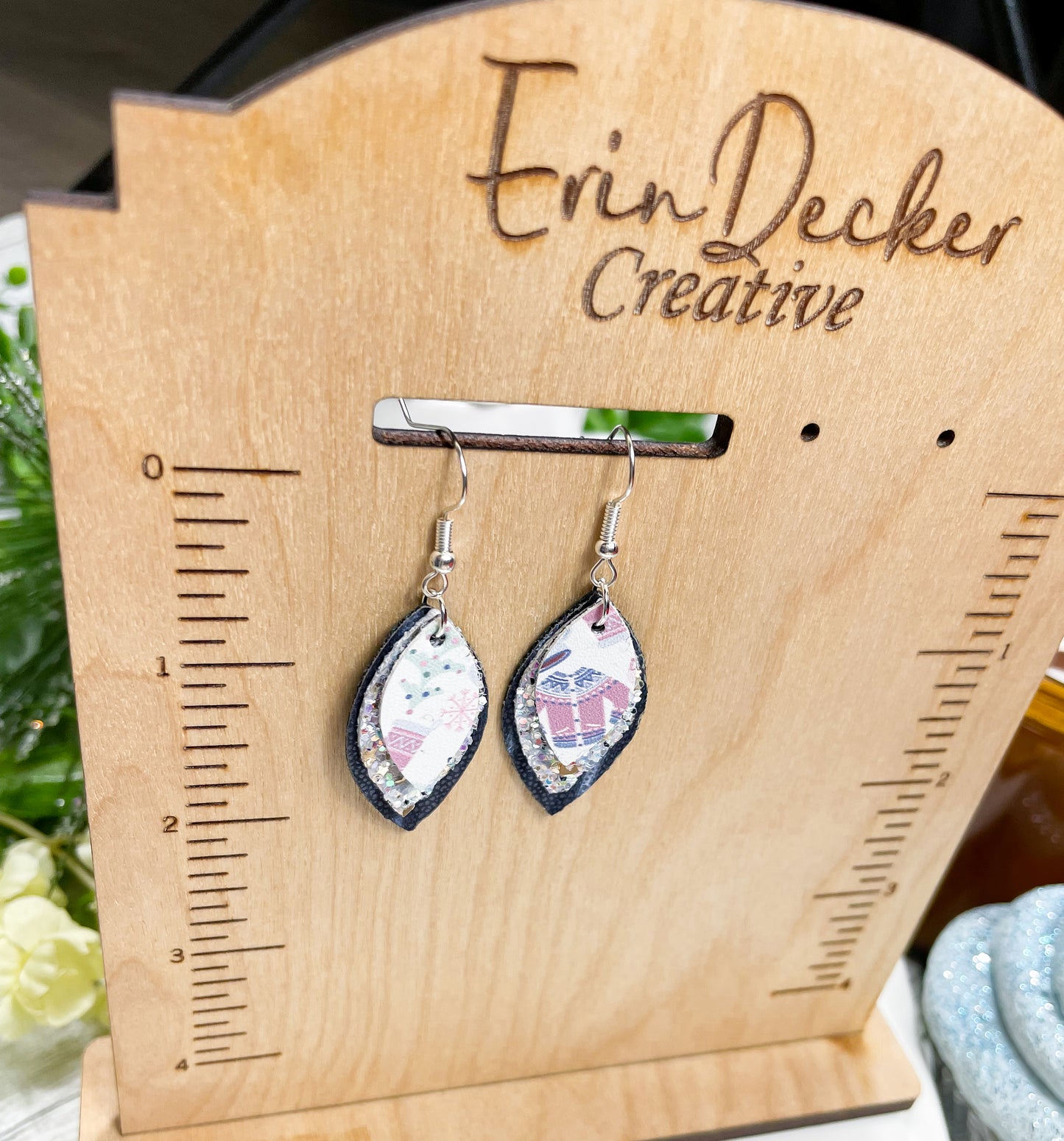 Winter Blues Layered Earrings | Rebecca Style Dangle Earrings | Layered Petal Shape