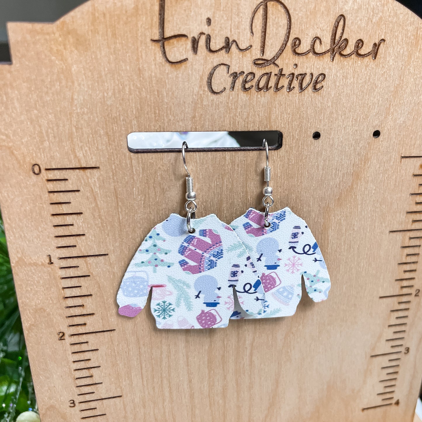 Winter Blues | Elsa Style Dangle Earrings | Sweater Shaped Earrings | Handmade Hook Earring