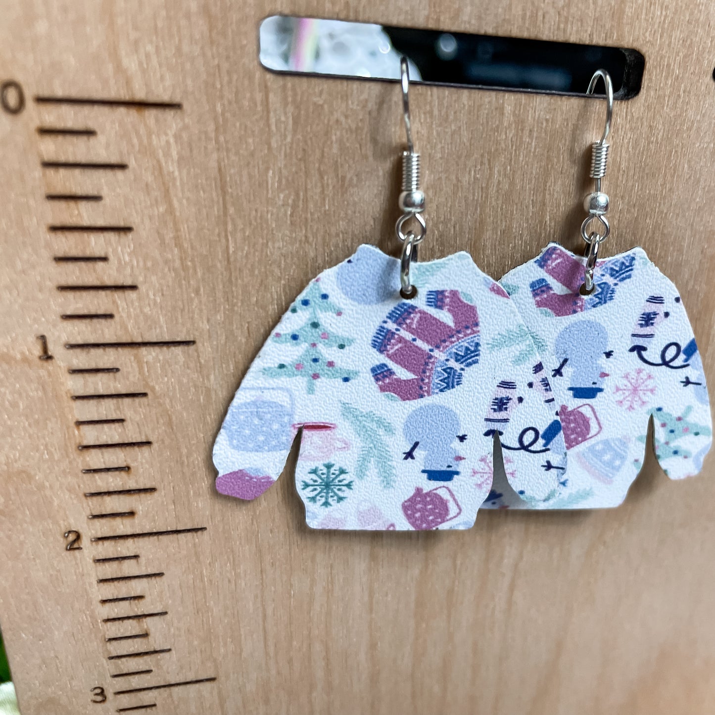Winter Blues | Elsa Style Dangle Earrings | Sweater Shaped Earrings | Handmade Hook Earring