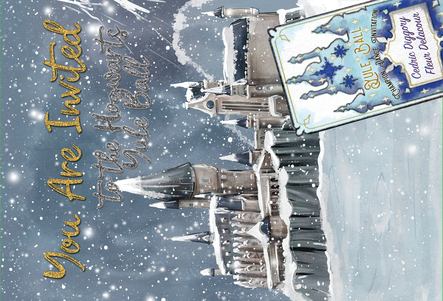 Wizard Christmas Winter Ball Invitation 4x6 Print