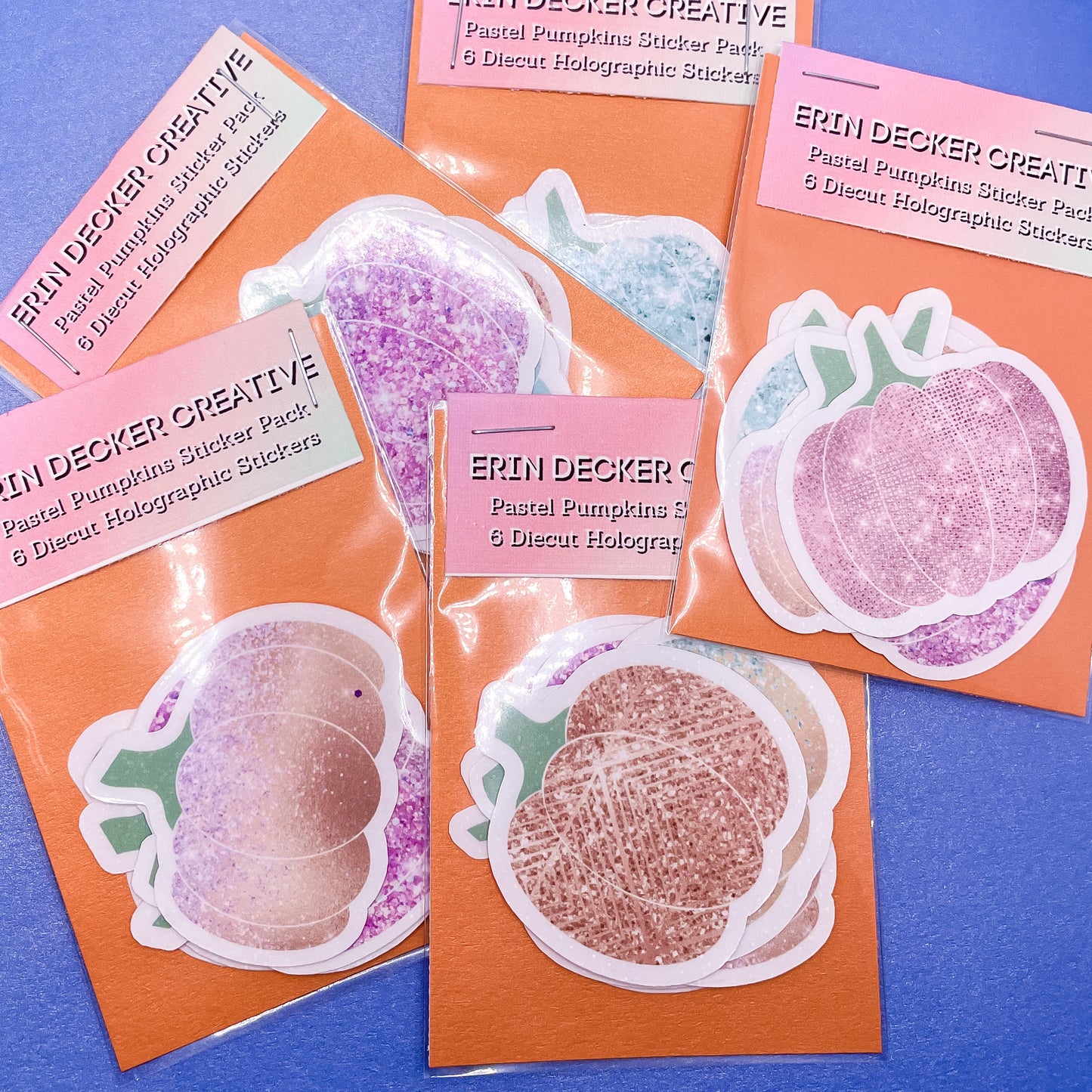 Pastel Pumpkins Sticker Pack- Planner Sticker - Computer Decal - Sparkly Sticker