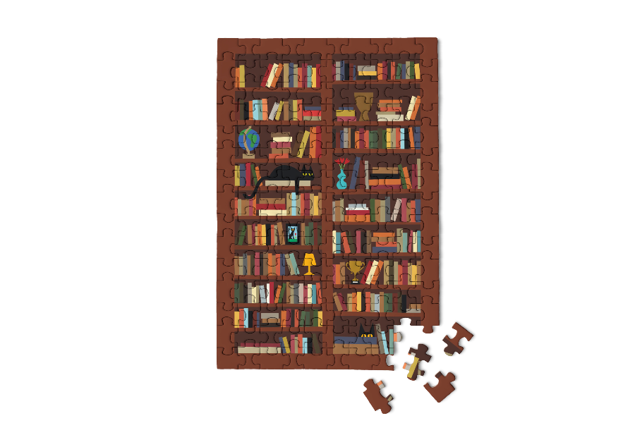 Micro Puzzles - Bookcase Mini jigsaw puzzle teacher appreciation gift