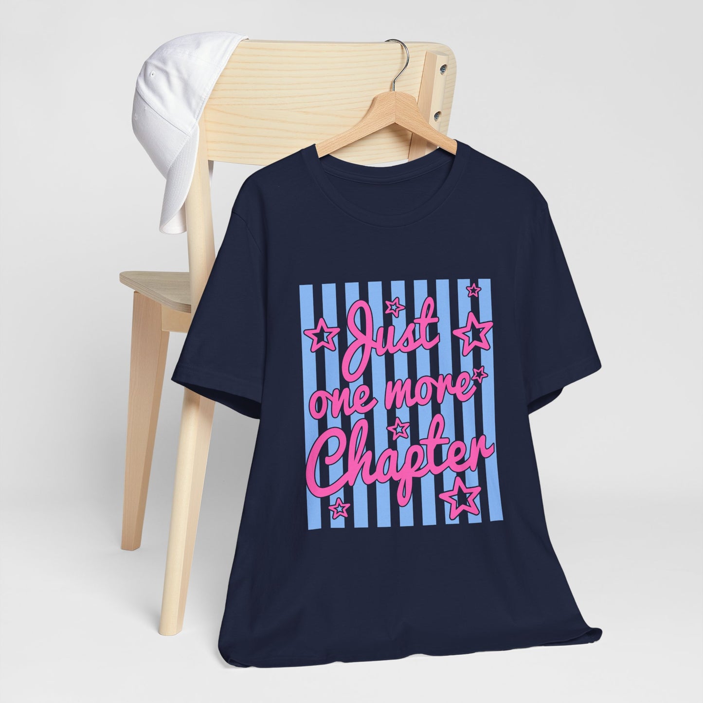 Just One More Chapter Tee — Coquette Blue & Pink Book Lover T-Shirt