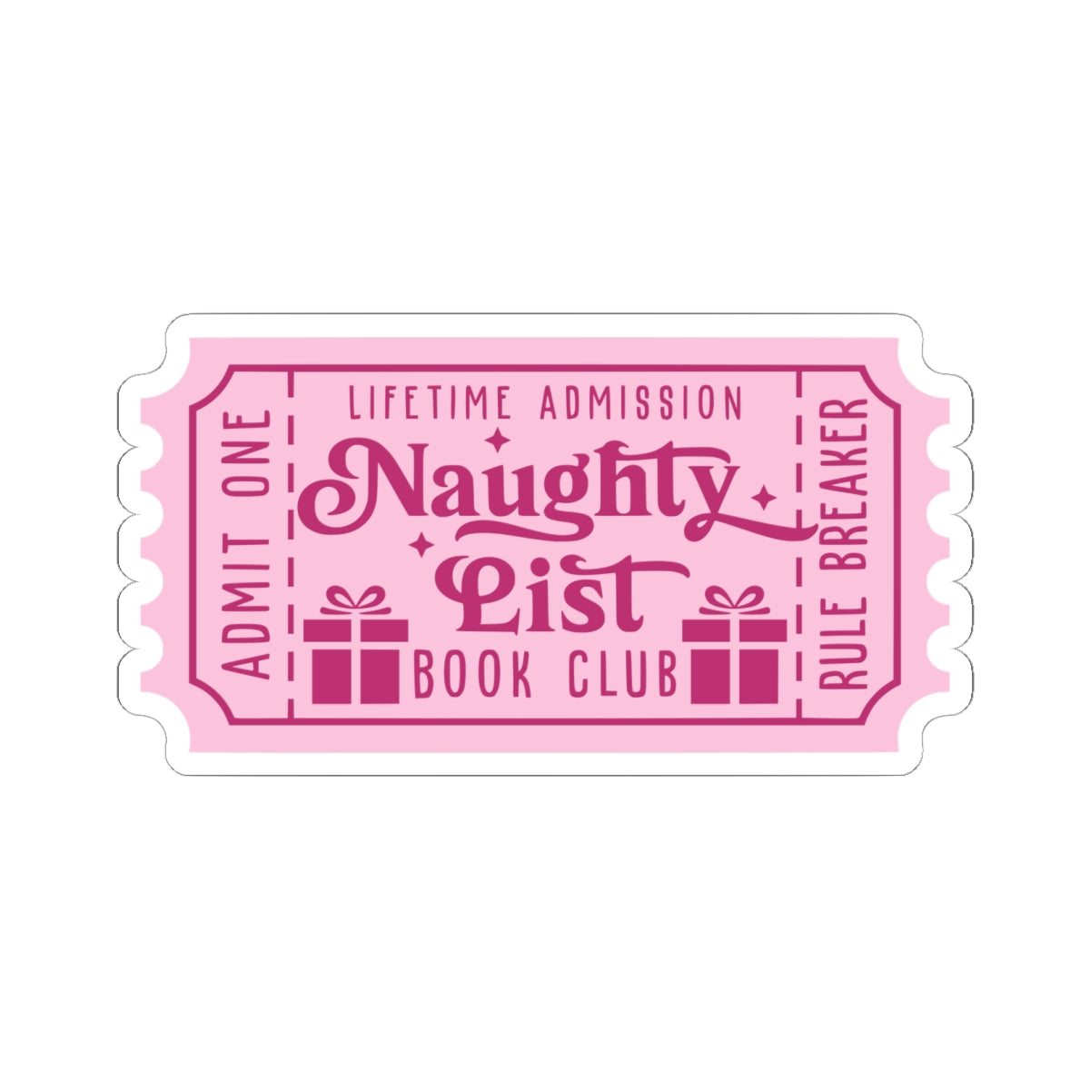 Naughty List Book Club Ticket Kiss-Cut Stickers (AVAILABLE ONLINE ONLY)