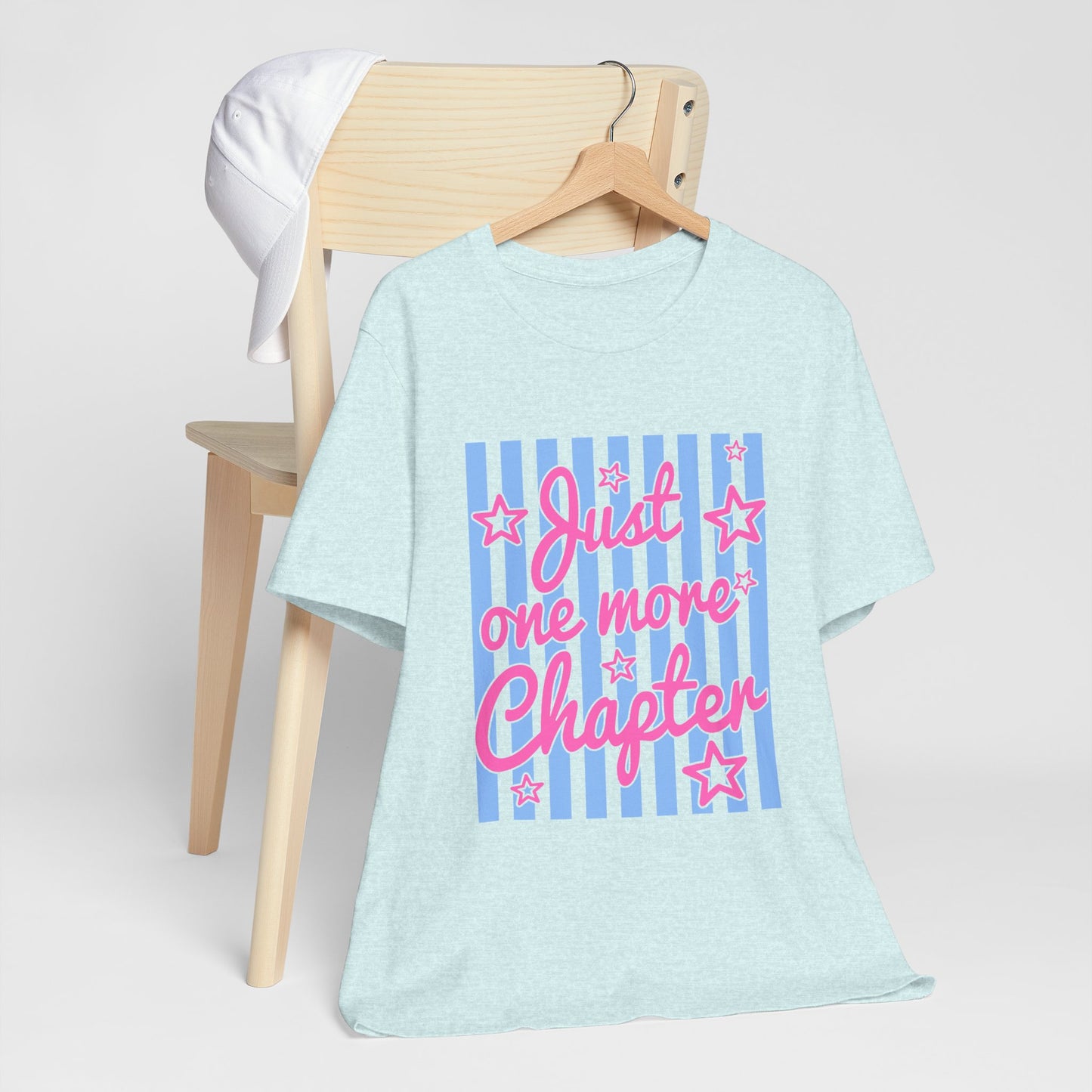 Just One More Chapter Tee — Coquette Blue & Pink Book Lover T-Shirt