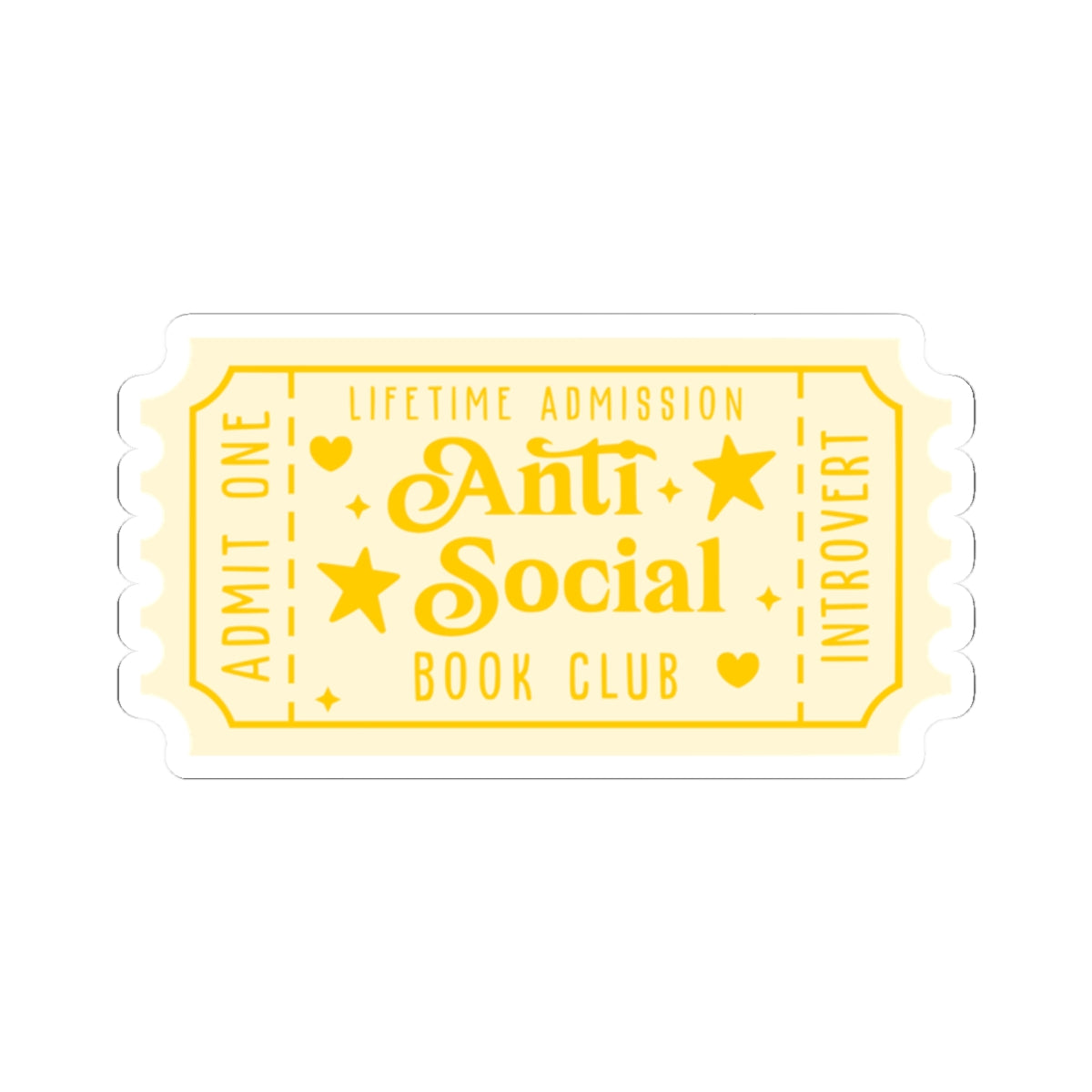 Anti-social Book Club Ticket Kiss-Cut Stickers (Available Online Only)