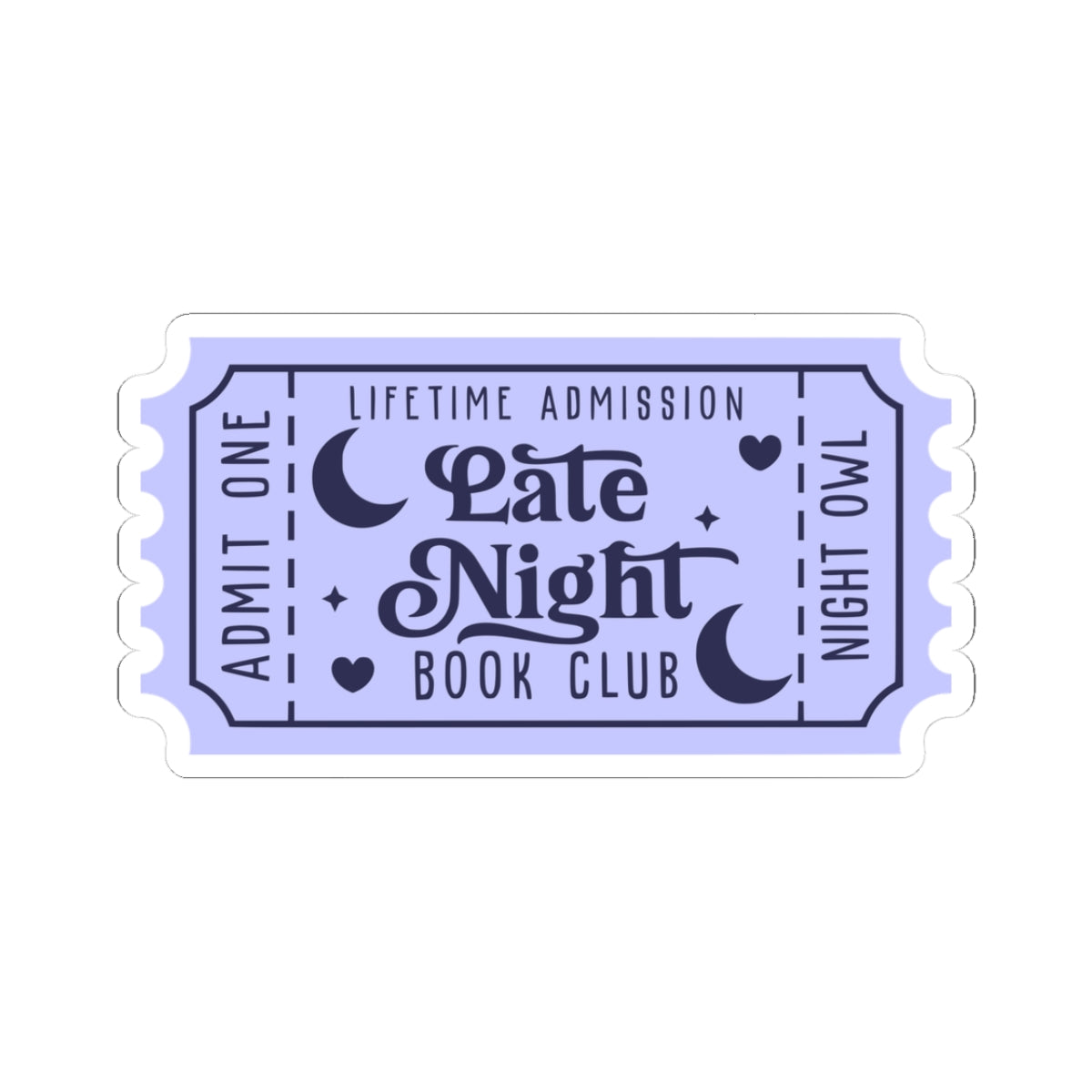 Late Night Book Club Ticket Kiss-Cut Stickers (Available Online Only)