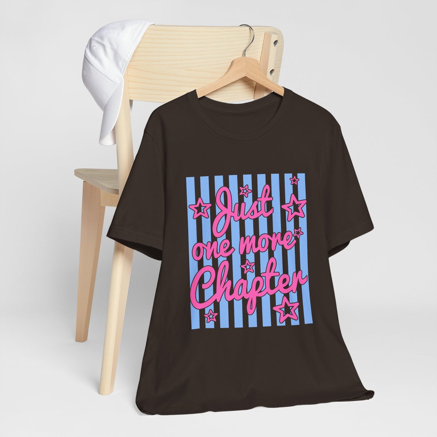 Just One More Chapter Tee — Coquette Blue & Pink Book Lover T-Shirt
