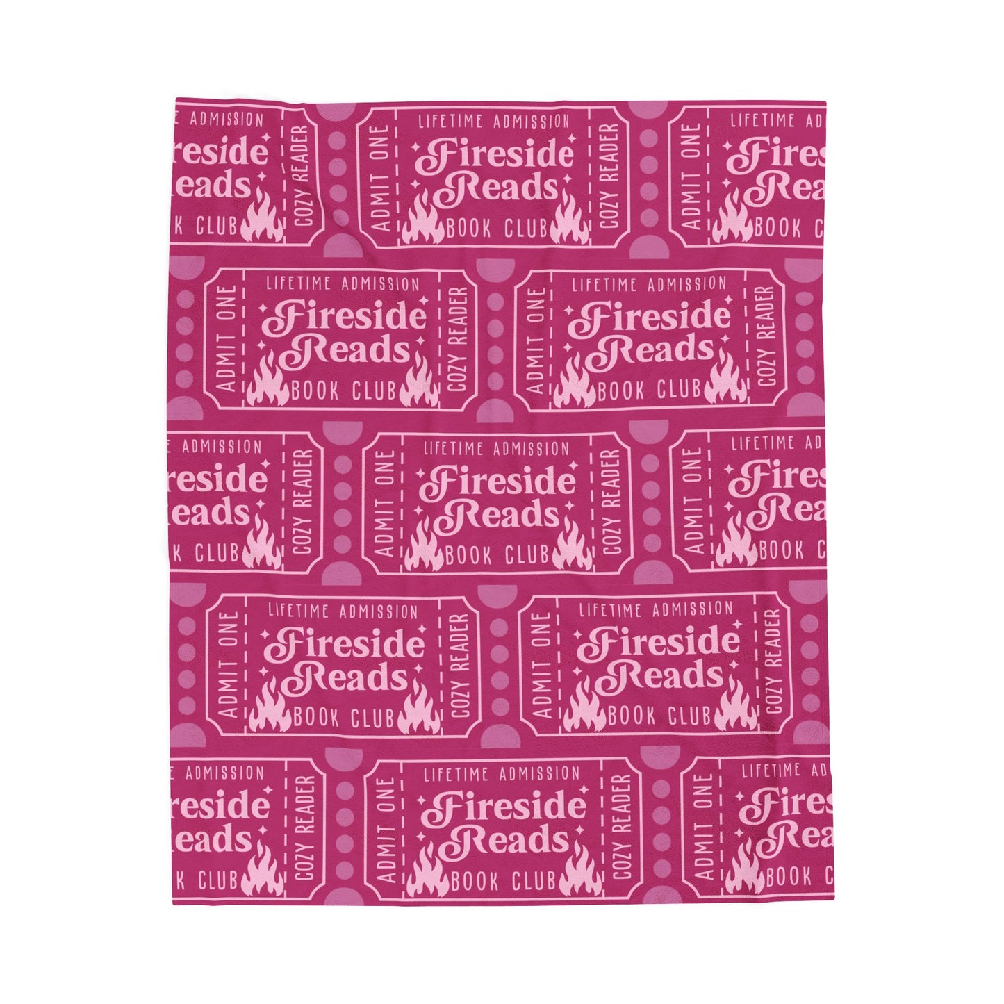 Fireside Reads Book Club Ticket Velveteen Plush Blanket (Available Online Only)