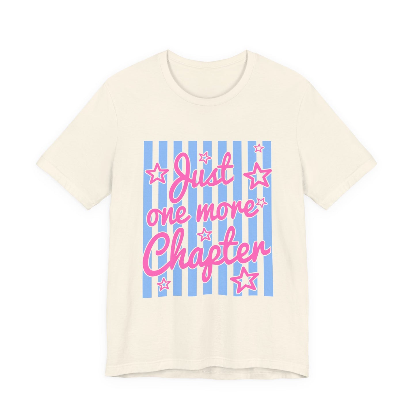 Just One More Chapter Tee — Coquette Blue & Pink Book Lover T-Shirt