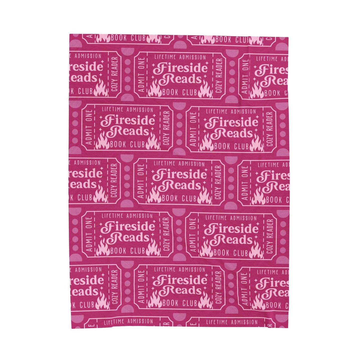 Fireside Reads Book Club Ticket Velveteen Plush Blanket (Available Online Only)