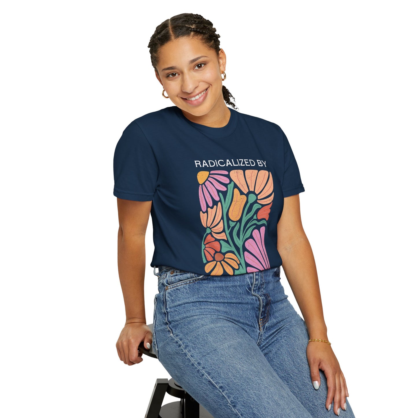 Radicalized by Human Decency Floral T-Shirt