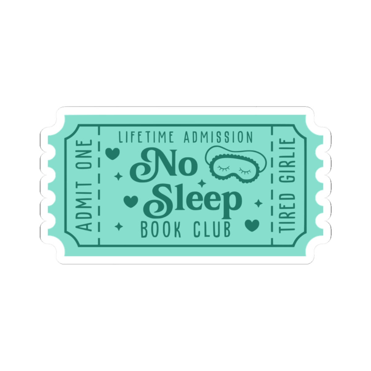 No Sleep Book Club Ticket Kiss-Cut Stickers (AVAILABLE ONLINE ONLY)