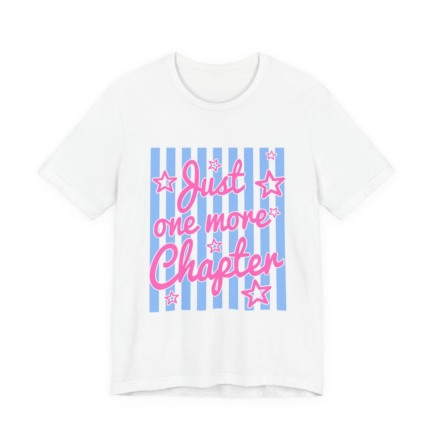 Just One More Chapter Tee — Coquette Blue & Pink Book Lover T-Shirt