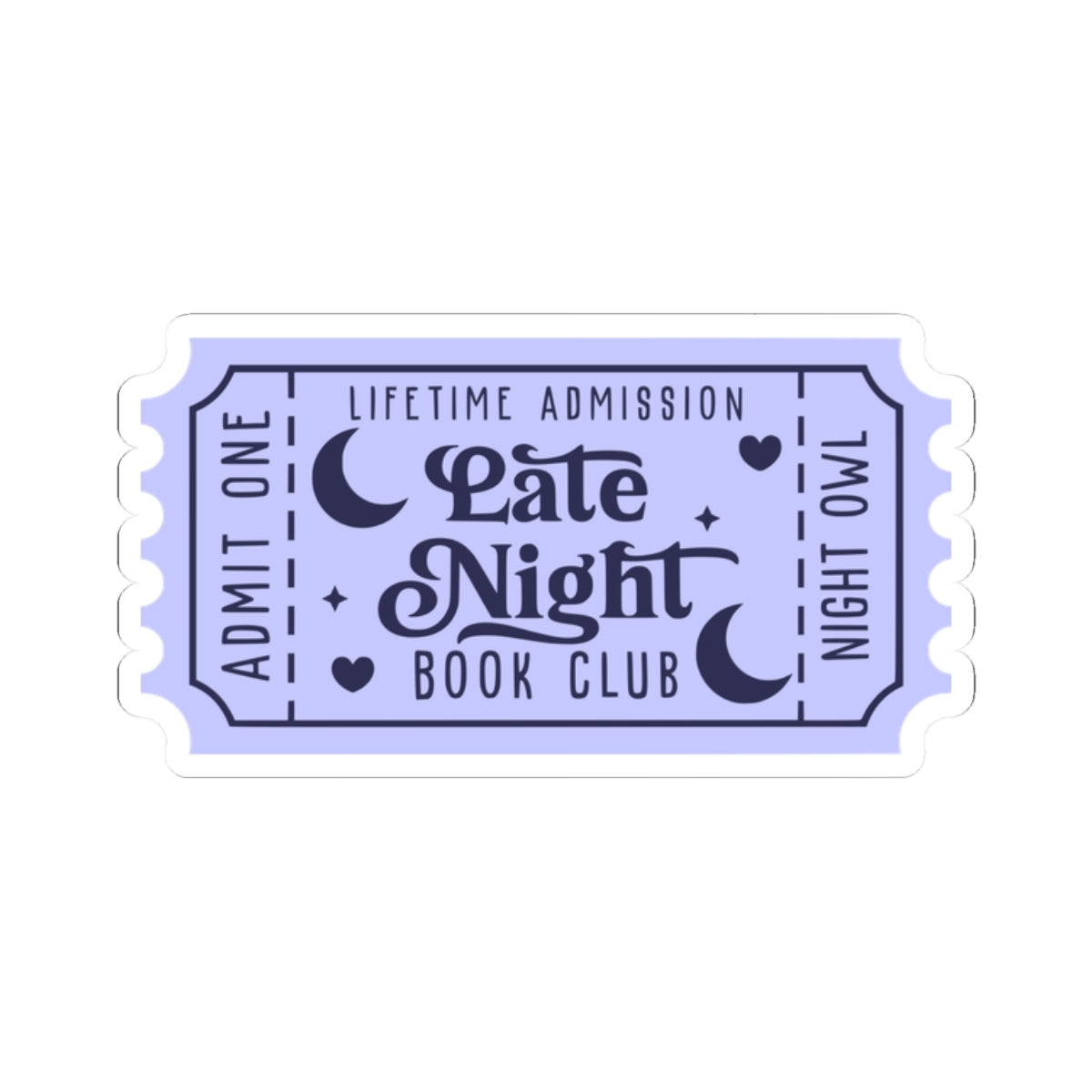 Late Night Book Club Ticket Kiss-Cut Stickers (Available Online Only)