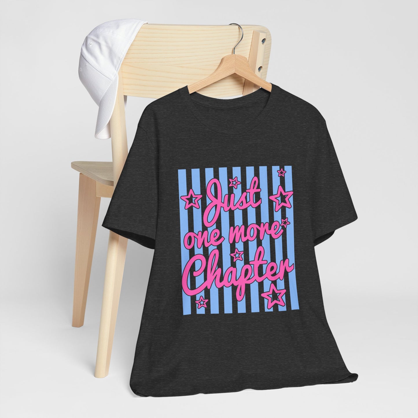 Just One More Chapter Tee — Coquette Blue & Pink Book Lover T-Shirt