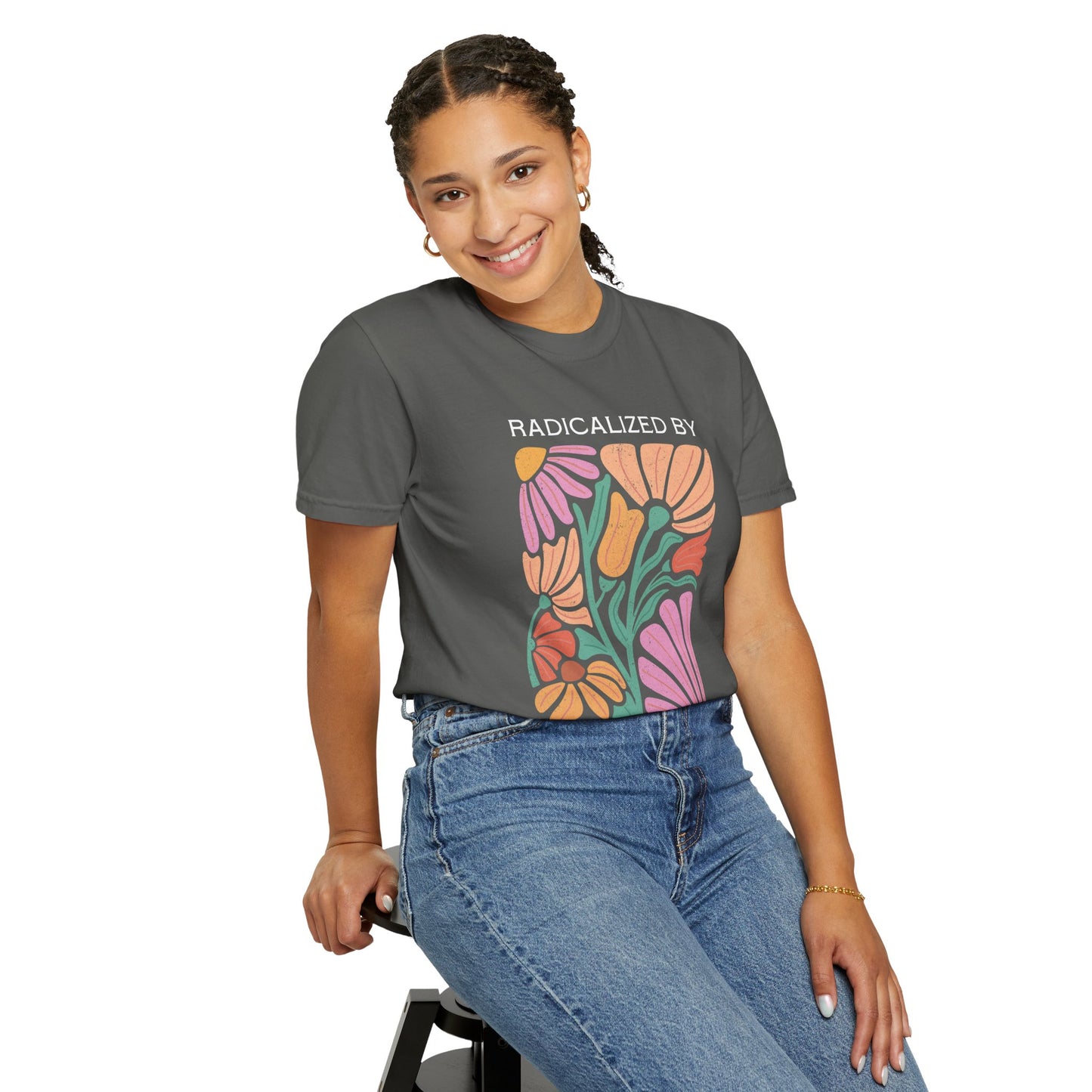 Radicalized by Human Decency Floral T-Shirt