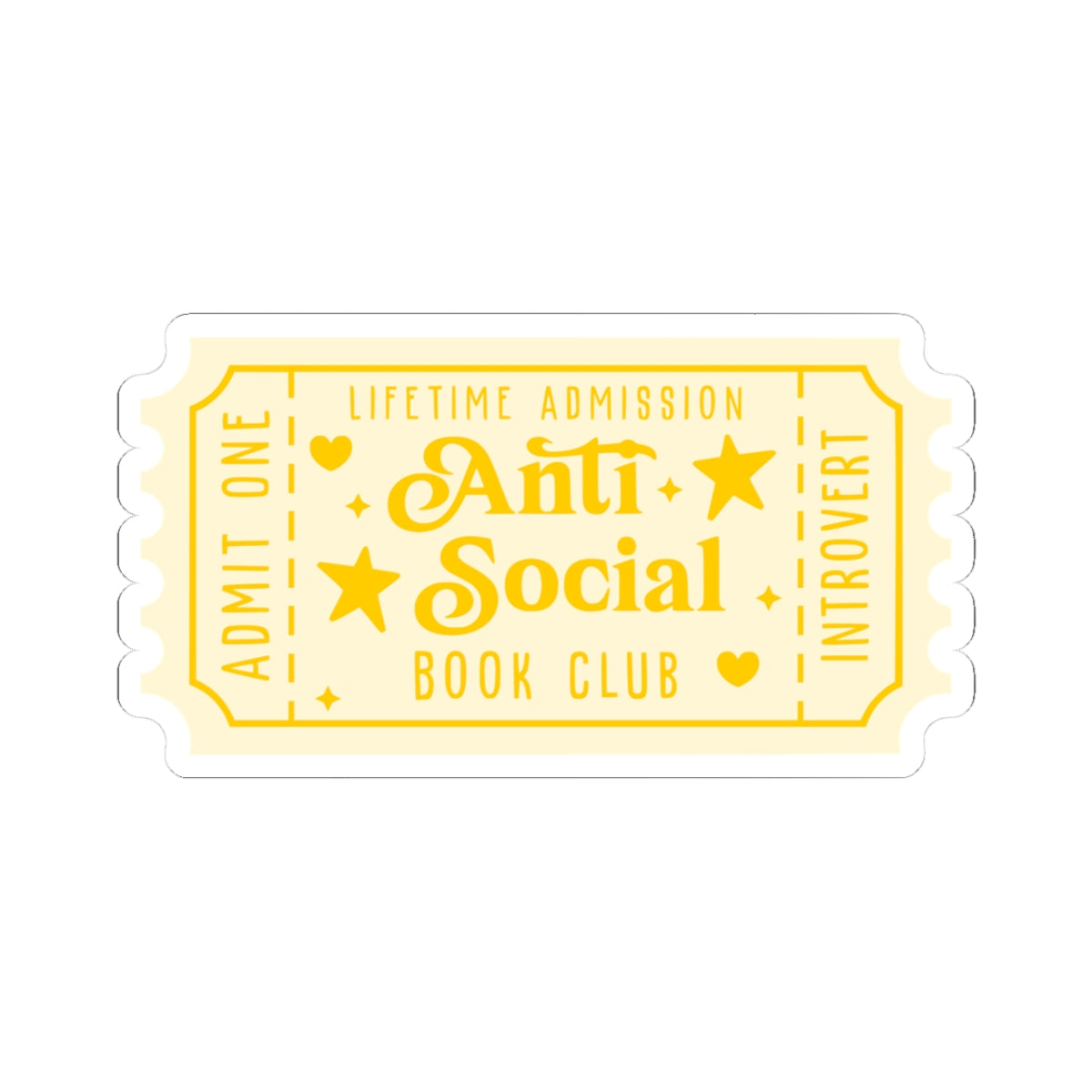 Anti-social Book Club Ticket Kiss-Cut Stickers (Available Online Only)