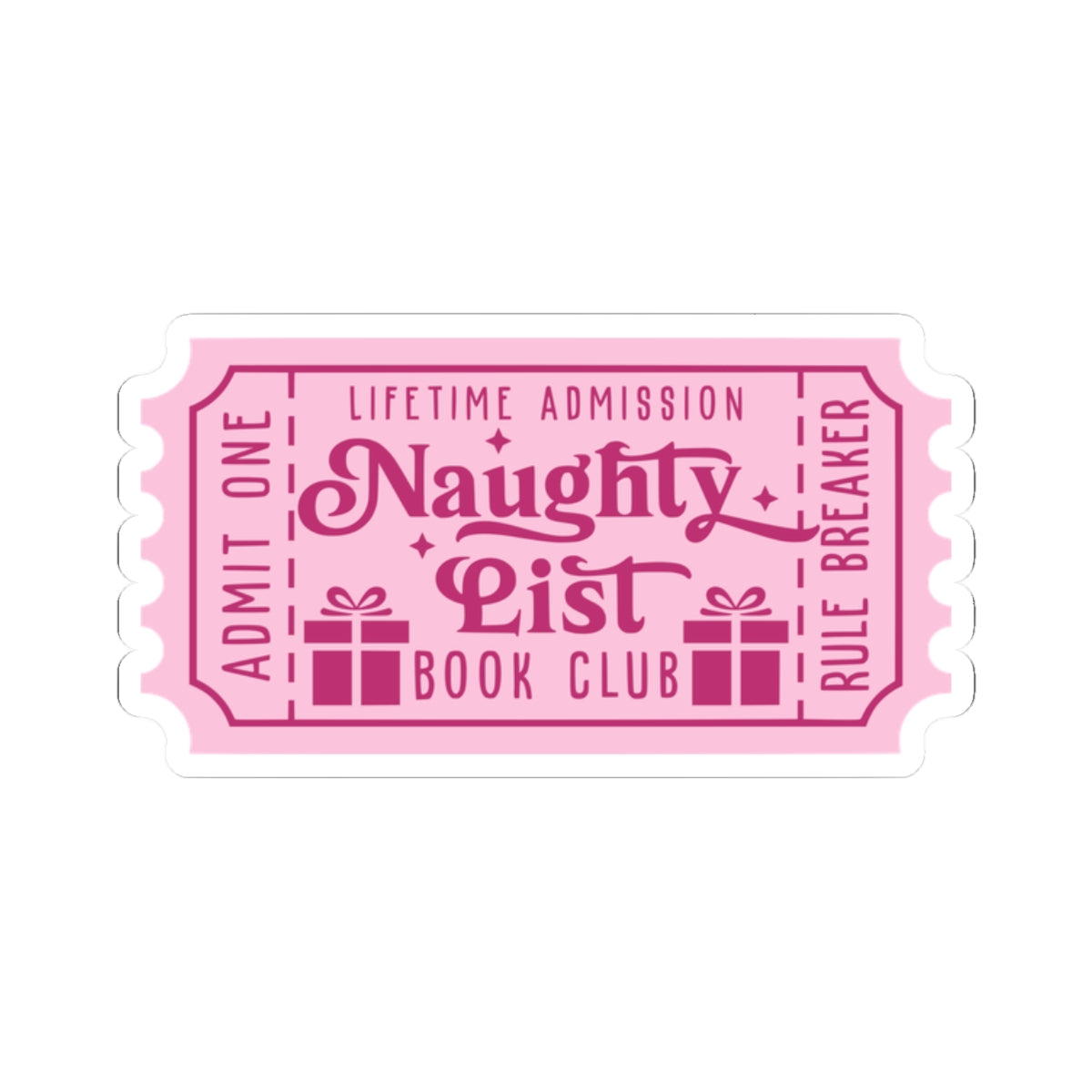 Naughty List Book Club Ticket Kiss-Cut Stickers (AVAILABLE ONLINE ONLY)
